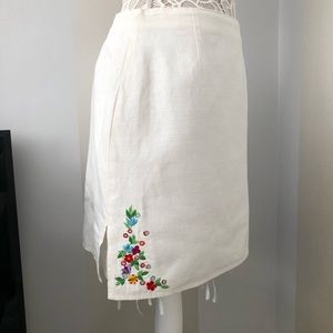 White Linen Mini Skirt by Liz Claiborne